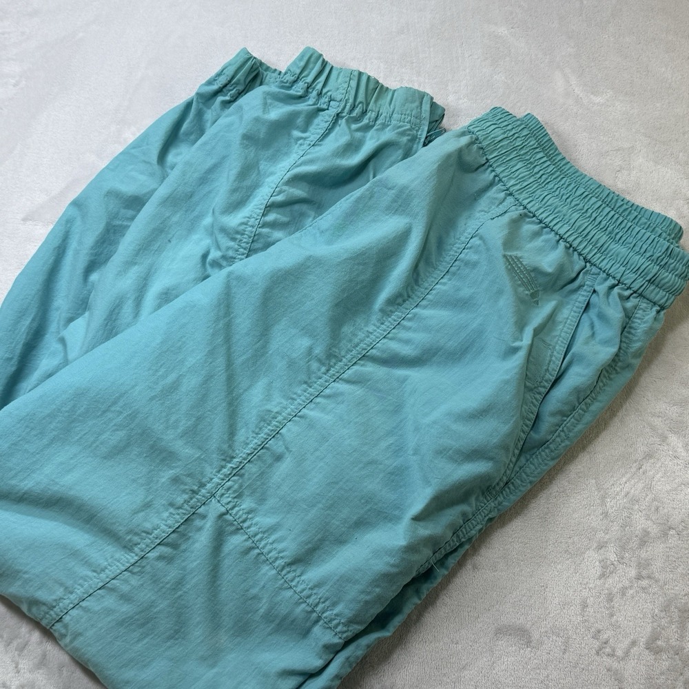 Vintage Liz Sport 90s 80d Nylon Jogger Pants Women's Medium Teal Elastic Waist